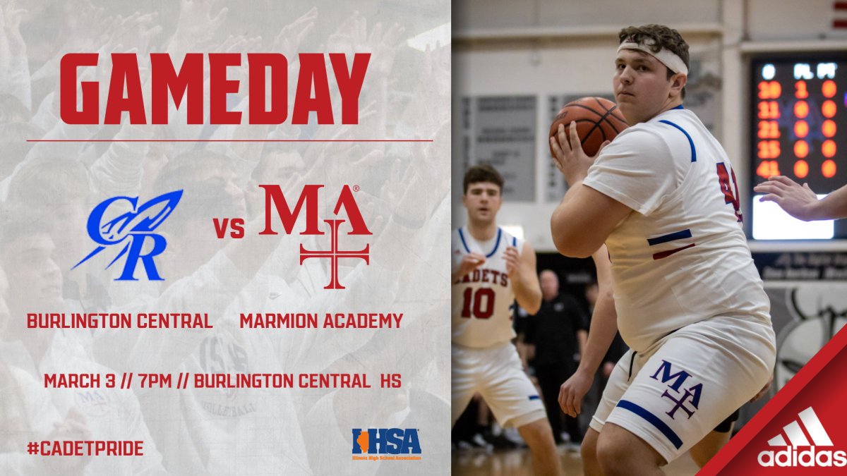 MarmionAD's tweet photo. Best of luck to our basketball team tonight as they compete in the IHSA 3A Sectional Final! Marmion will take on Burlington Central HS at 7:00PM. #WeAreMA @pchabura @MarmionBBall https://t.co/dQGQSXKKce