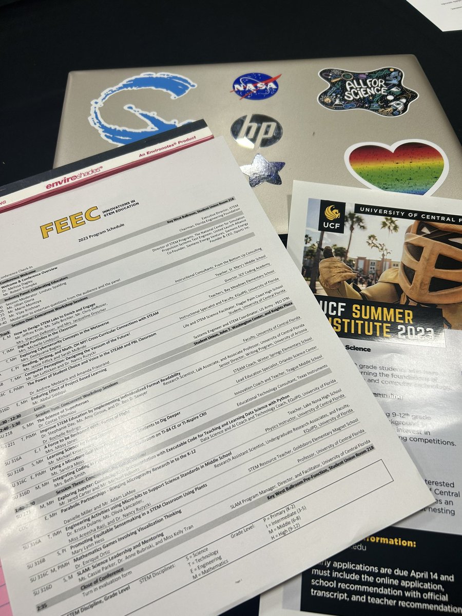 MillerSciTeach's tweet photo. I’m at UCF today to present at a STEM conference! If you’re at FEEC, make sure you come to my session in the Student Union this afternoon - I’ll be talking about our Zero G lunar regolith research and coding with python to analyze experimental data 🌒📈 #STEM #strata2P https://t.co/E61Awgf36a