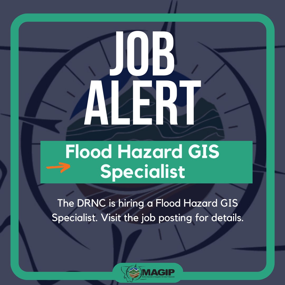 The DNRC is looking for a Flood Hazard GIS Specialist. Follow the link below for the job posting and details. 
mtstatejobs.taleo.net/careersection/…
#MontanaJobs #DNRC #GISjobs #MontanaGIS #GIS #Geospatial