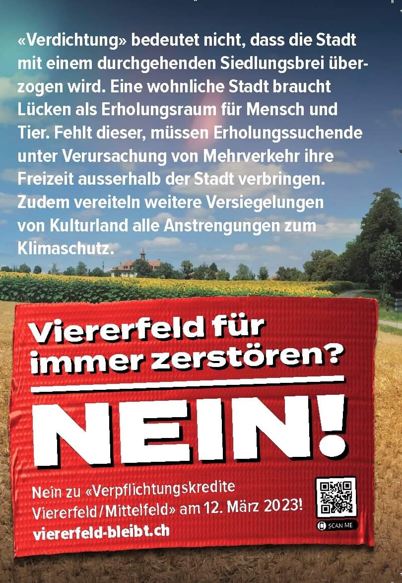 Von der "breiten Unterstützung aus dem Stadtrat" haben wir wenig gehört. Hauptsache das Stimmvolk sagt NEIN. Und das scheint auf gutem Wege.