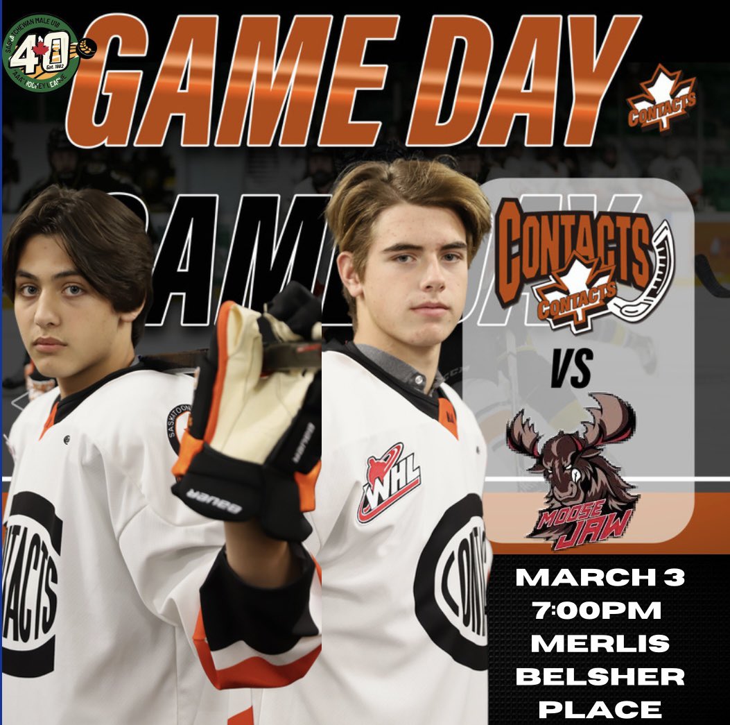 PLAYOFF HOCKEY TONIGHT📢
Round 1, Game 1 <a href="/saskcontacts/">Saskatoon Contacts</a> VS <a href="/MJWarriorsAAA/">LetsGoAAAWarriors</a> 
7:00PM l Merlis Belsher Place 
Let’s pack the rink for the boys 💥💥