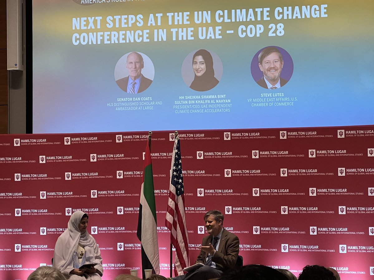 LeeAFeinstein's tweet photo. HH Sheila Shamma bint Sultan bin Khakifa Al Nahyab, CEO and president of the UAE Climate Change Accelerators. UAE is host of COO-28 later this year. https://t.co/EUJVCIuEqK
