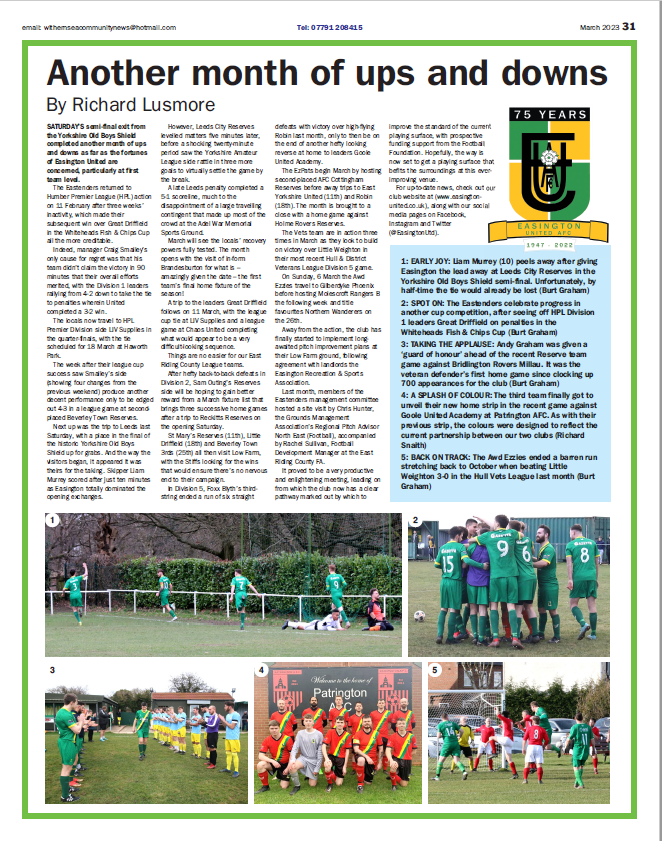 Easington United AFC (@easingtonutd) on Twitter photo CLUB | READ ALL ABOUT IT 📰
The new <a href="/WithernseaNews/">Withernsea & District Community News</a> has been delivered today, with its monthly review & preview of the local sporting action, including the usual #UpTheEz news update. Another local paper doing its bit... 👏🏻
#euafc | #Since1947 | #PrideOfHolderness ⚽️🟢🟡 CLUB | READ ALL ABOUT IT 📰
The new <a href="/WithernseaNews/">Withernsea & District Community News</a> has been delivered today, with its monthly review & preview of the local sporting action, including the usual #UpTheEz news update. Another local paper doing its bit... 👏🏻
#euafc | #Since1947 | #PrideOfHolderness ⚽️🟢🟡