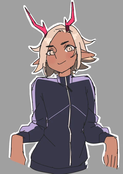 I'm going to redesign my mascot! Help me choose between these colors for her track jacket! 