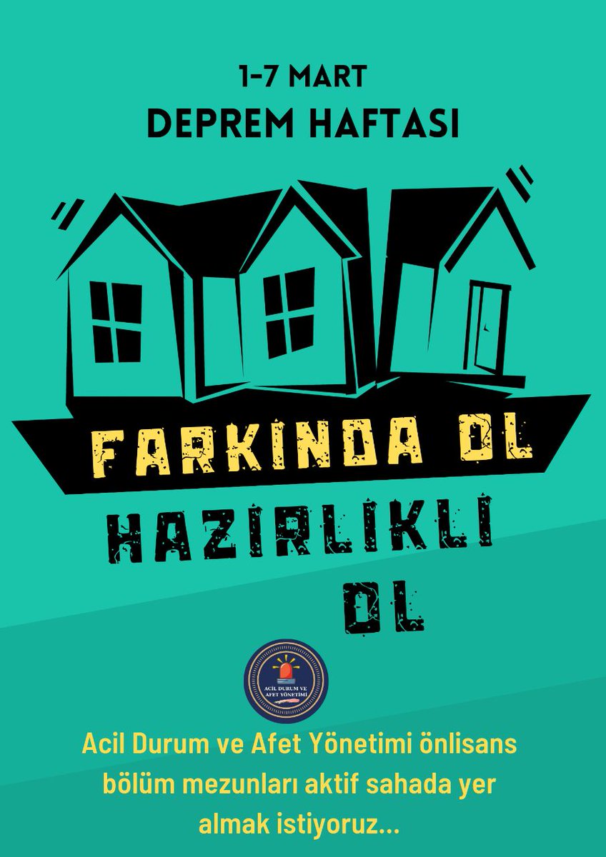 <a href="/DurumVe/">ADAY (Acil durum ve afet yönetimi)TEKNİKERLERİ</a> <a href="/suleymansoylu/">Süleyman Soylu</a> <a href="/RTErdogan/">Recep Tayyip Erdoğan</a> <a href="/Yunus_Sezer_/">Yunus Sezer</a> <a href="/OnderBozkurt_/">Önder BOZKURT</a> Arama kurtarma teknikeri unvanıyla acil durum ve afet yönetimi önlisans mezunları ATAMA istiyor. 
#AcilDurumÖnlisansAcilSahaya 
<a href="/suleymansoylu/">Süleyman Soylu</a>
<a href="/RTErdogan/">Recep Tayyip Erdoğan</a>
<a href="/TC_icisleri/">T.C. İçişleri Bakanlığı</a>
<a href="/fuatoktay/">Fuat Oktay</a>
<a href="/TurgayKocakaya/">Turgay KOCAKAYA🇹🇷</a>