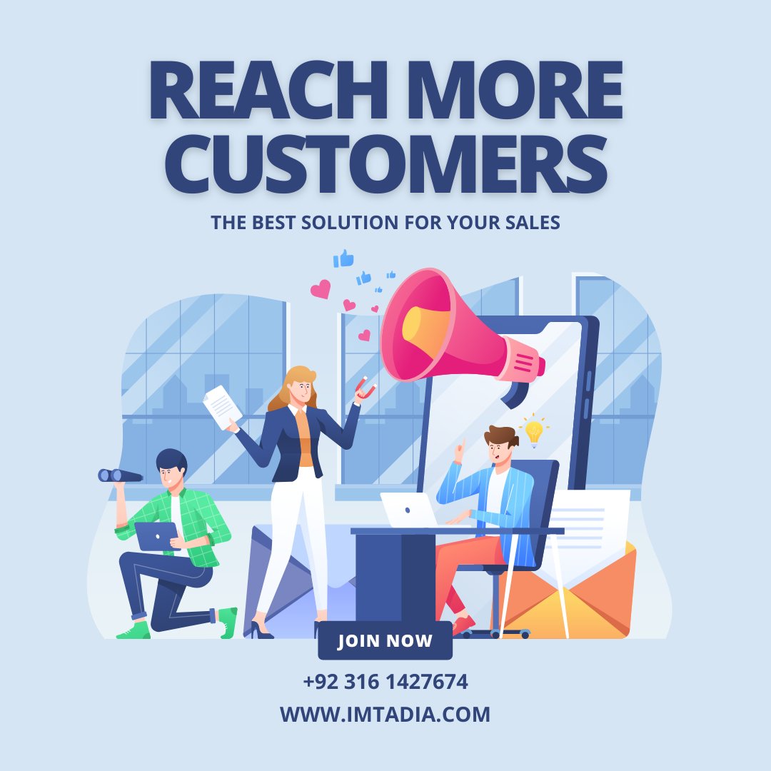 👥 With the right marketing strategy, you can attract more customers and grow your business.
#ReachMoreCustomers #ExpandYourCustomerBase #MarketingStrategy #SocialMediaMarketing #EmailMarketing #ContentMarketing #PaidAdvertising #CustomerEngagement #PositiveWordOfMouth