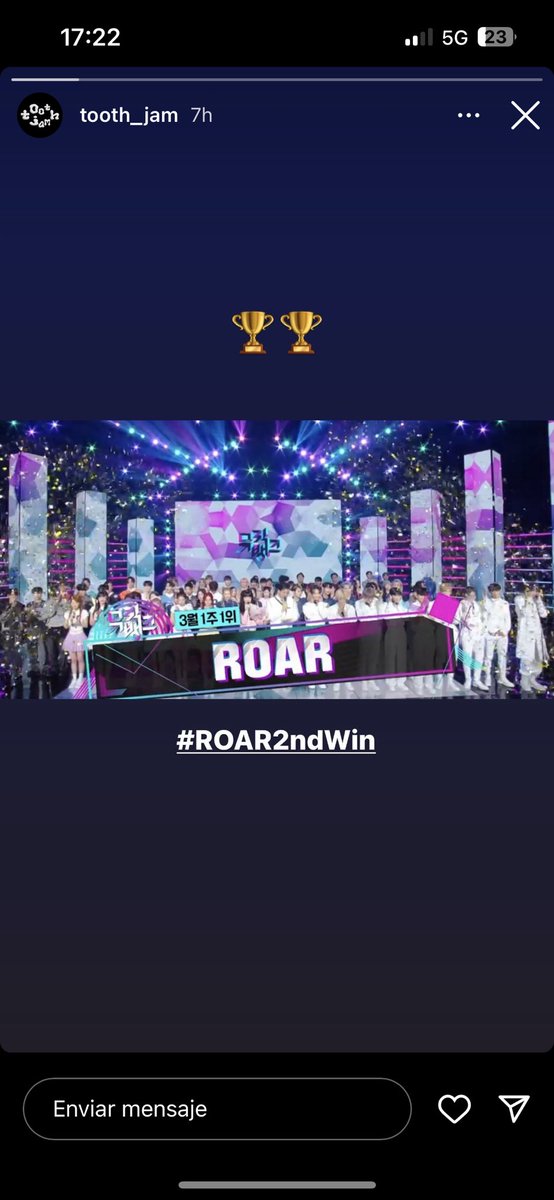 spain_theboyz's tweet photo. [🦷 #THEBOYZ #더보이즈 | 030323]

Historia de 📸 de Tooth Jam felicitando la 2º win de The Boyz con ROAR! 🫶🏻

#ROAR2ndWin https://t.co/7TSRLSNh90