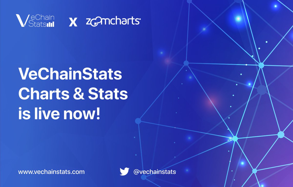Exciting news for #VeChain enthusiasts! 🚀

The #VeChainStats Charts &amp; Stats section is live now! 📈

Stay ahead of the game with these never seen before real-time insights and #analytics of the #VeChainThor #blockchain. 

Check it out now at: vechainstats.com/charts/

$VET #VeFam