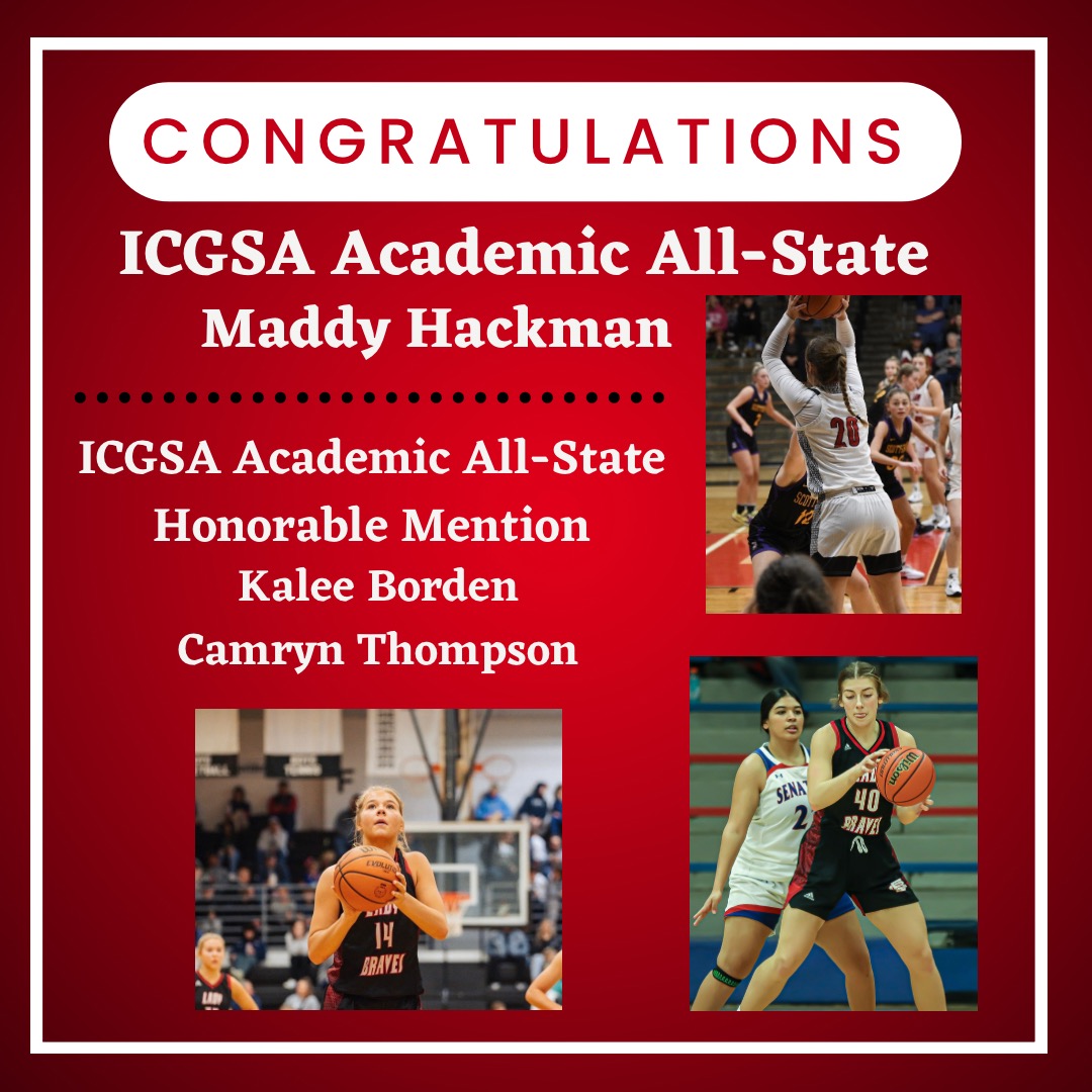 Getting it done in the classroom! Congrats Maddy, Kalee, and Cam for making ICGSA Academic All-State or Honorable Mention.