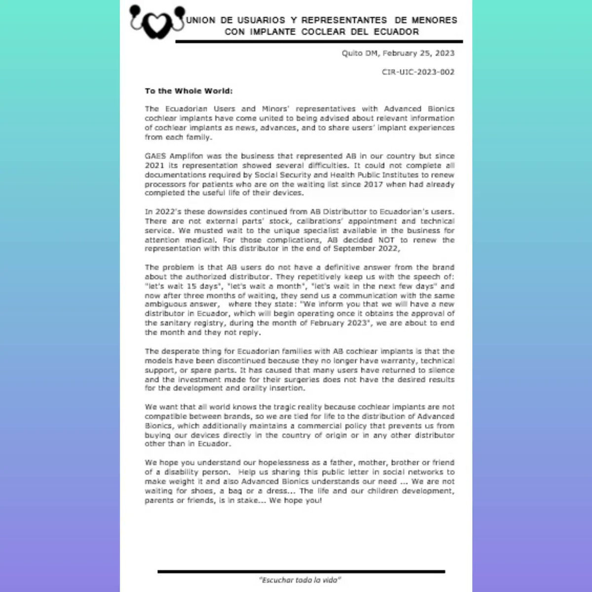 Implante Coclear Ecuador tweet media