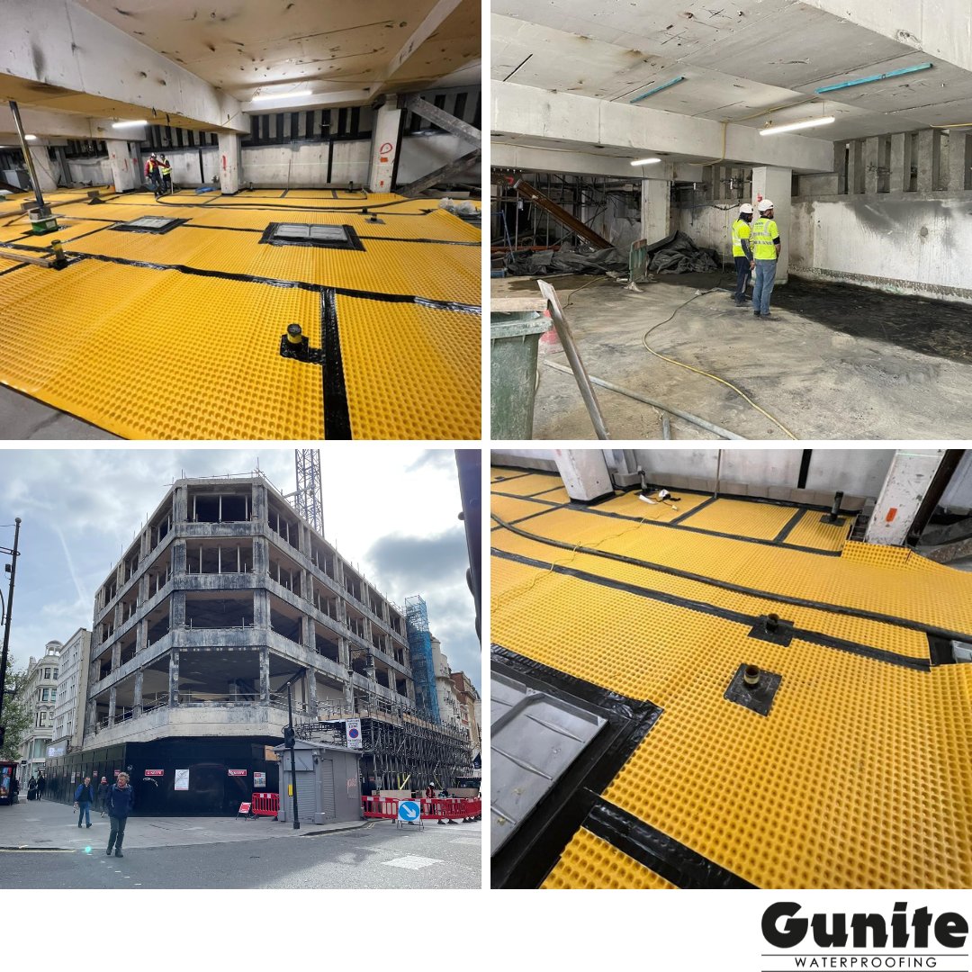 Gunite Waterproofing’s works are nearing completion in New Bond Street. We could offer a robust solution that fitted with the project’s sequence of construction works as well as to meet the architect’s waterproofing design requirements.  
#waterproofing #BasementWaterproofing