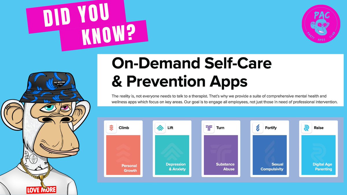 GM everyone!  It's #funfactfriday! Did you know that PAC members get access to digital tools that help w/ #personalgrowth, #mentalhealth &amp; more! Who can use this? Tag a friend who needs this below... 💙 #MentalHealthMatters #NFTCommunity