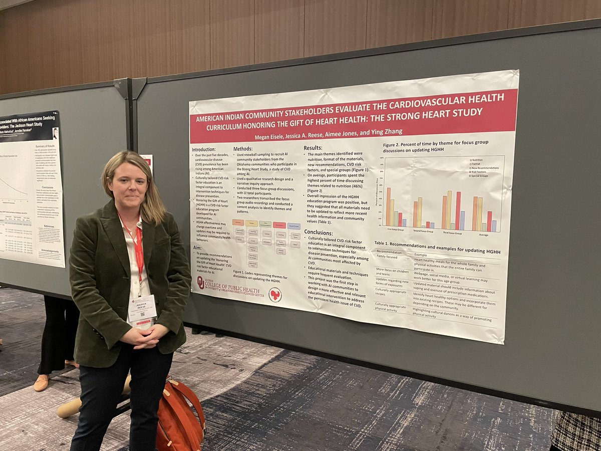 Run_itt's tweet photo. The importance of engaging the community in developing culturally-tailored #CVDriskfactors educational material for American Indians presented by Drs. Jessica Reese and Ying Zhang #StrongHeartStudy #EPILifestyle23 https://t.co/XA7nw60TpX
