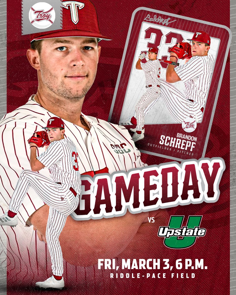 𝚃𝚛𝚘𝚓𝚊𝚗𝚜. 𝚂𝚙𝚊𝚛𝚝𝚊𝚗𝚜. 𝙶𝙰𝙼𝙴𝙳𝙰𝚈!

🆚 - USC-Upstate
📍 - Riddle-Pace Field
⏰ - 6 p.m.
📺 -  gotroy.us/41M6uXA (ESPN+)
📊 - gotroy.us/3y7Owkr
📻: 94.7 FM

#BoysOfTroy 🛡️ | #OneTROY⚔️