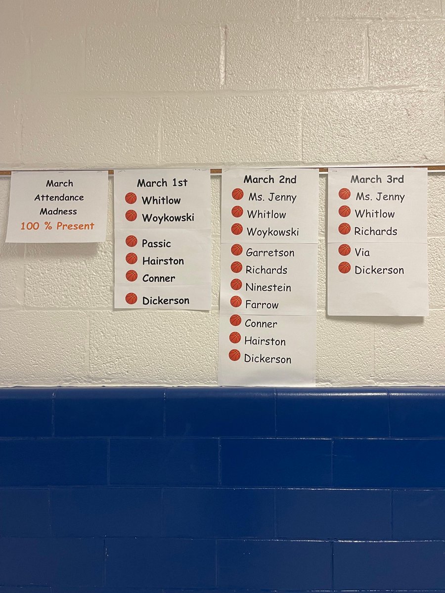 March Attendance Madness is in full swing at Belview! Check out these classes that have had perfect attendance 3 days in a row. Week 1 results will be in next week - can’t wait to see who’s in the lead! Please encourage your child to attend school every day 🐝 #weareMCPS
