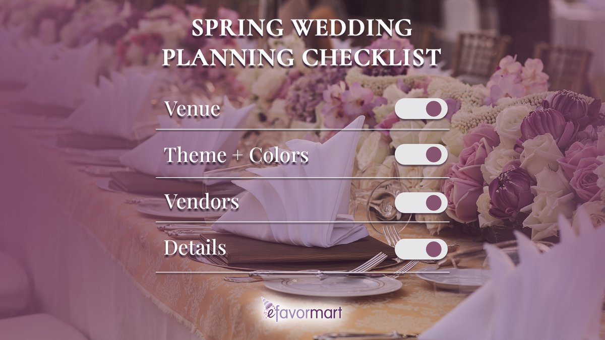 efavormartfans's tweet image. Planning a Spring wedding?! 📒💐We've got you covered. Head to our blog to read our comprehensive guide to planning a spring wedding. 

Read The Blog: bit.ly/3ZCxdUt

#SpringWedding #WeddingGuide #WeddingAdvice #WeddingDetails #EventSpaces