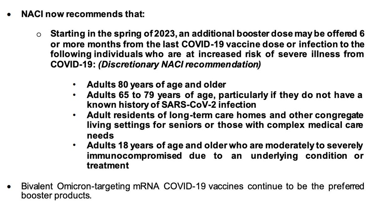 Updated COVID vaccination guidance from Canada's National Advisory Committee on Immunization (NACI), for spring 2023👇

Link: bit.ly/3JcQXsy