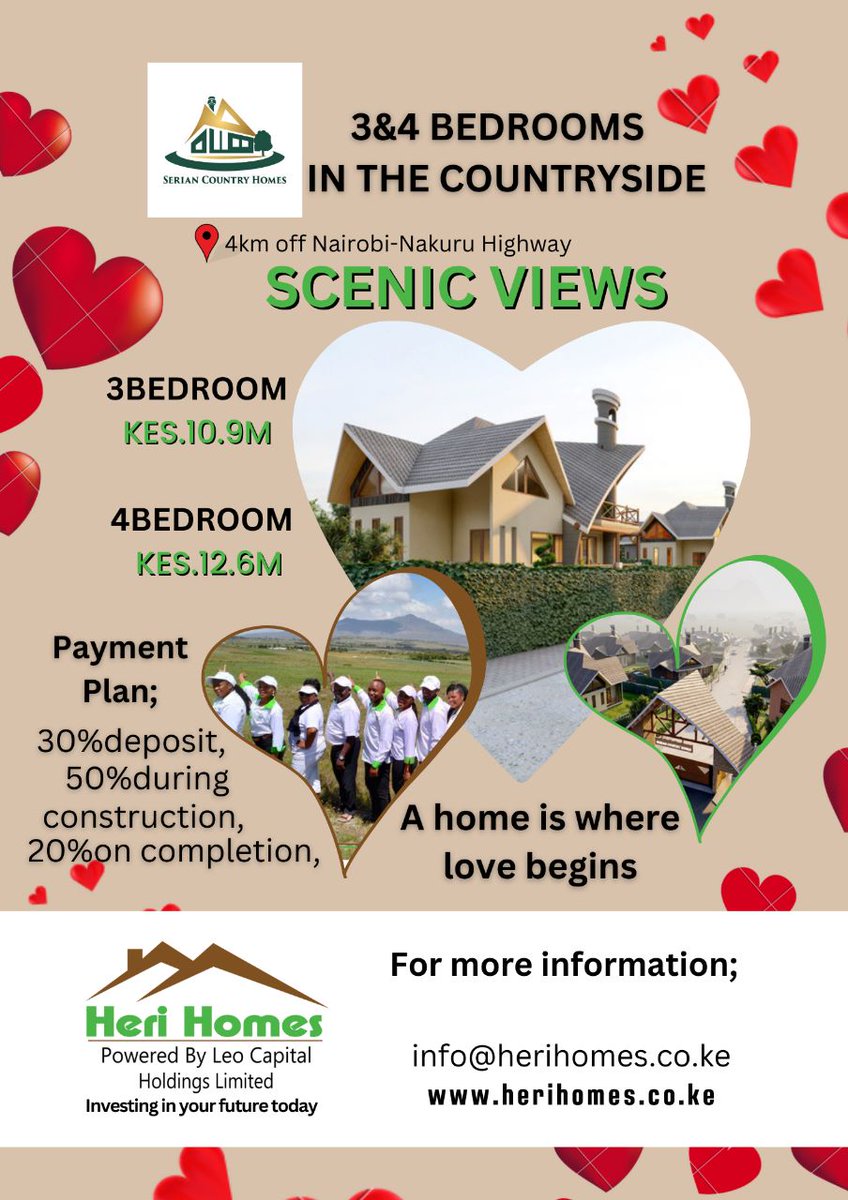 RynRealtor's tweet photo. @ObayeKE #ahomeiswherelovebegins #seriansereneholidayhomes #HeriHomes #InvestInYourRetirementHomeToday #AffordableHousingKE #herinyumbayangu #herikuishikwangu #Heridelivers https://t.co/j1W8E7buvt