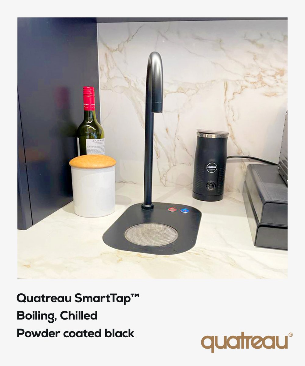 QuatreauTap's tweet image. Is your vibe more 🖤 than 🌈? Quatreau taps come in over 200 colours, but black looks stylish in modern #monochrome kitchens. pureh2o.co.uk/for-home/boili… #boilingtap #kitchendesign