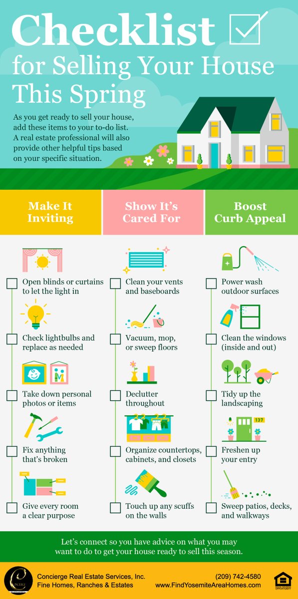 It's the 🌞spring🌺 listing season! Here's what you can do to make sure your home🏠 is ready to attract buyers🙋‍♂️ and get 💵top dollar💵!

#justlisted #justlistedforsale #justlistedhomes #homeforsale #MariposaCounty #mariposa #mercedcounty #merced