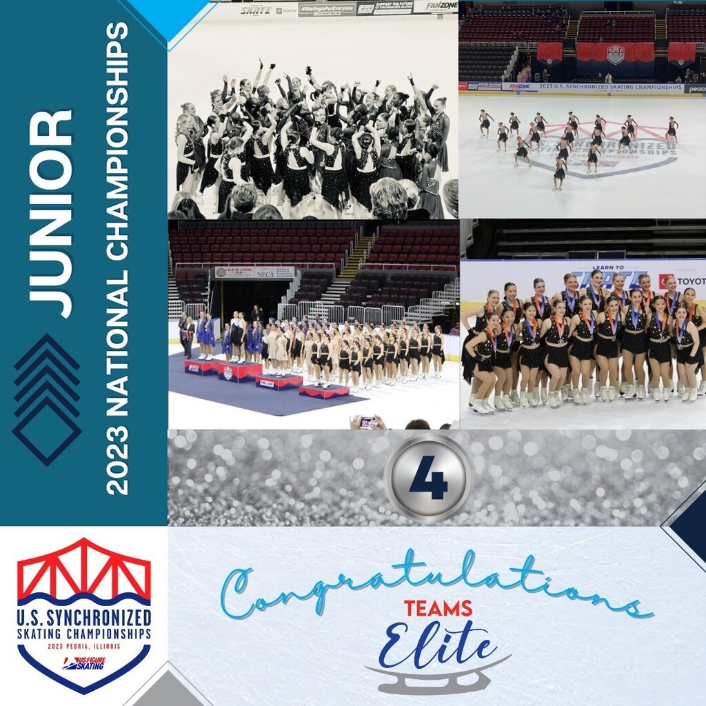 Congrats to @teamselitejrusa for bringing home a pewter medal from Nationals! Congrats to all of the Junior teams on their SP and FS performances. ❤️⛸💙 
#usfigureskating #synchronizedskating #synchroskating #teamselitejrusa #nbparks #ussynchrochamps