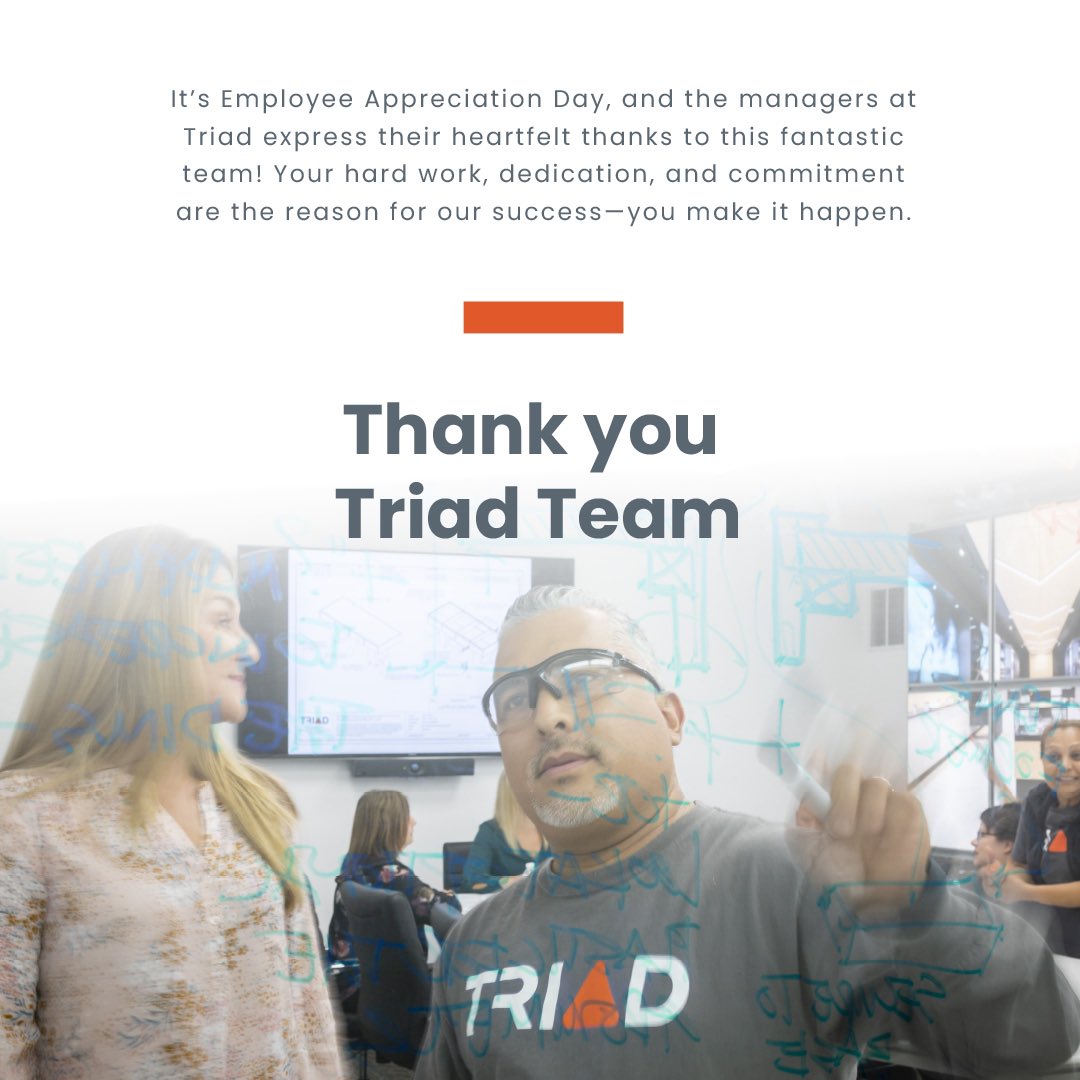 Happy Employee Appreciation Day! At Triad, we are more than just colleagues – we are owners. We appreciate everyone’s contributions and are proud to be part of your team. Thank you!
#EmployeeAppreciationDay #ESOP #WeAreTriad