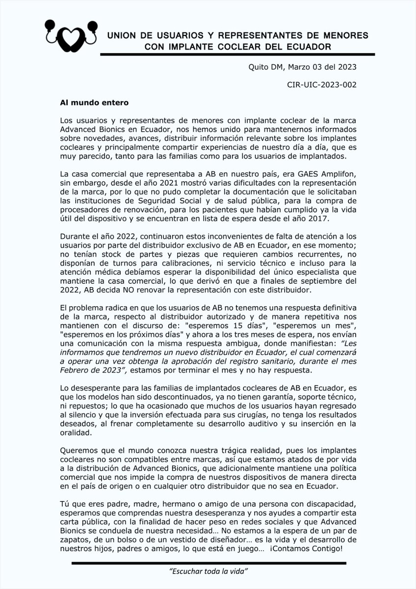 Implante Coclear Ecuador tweet media