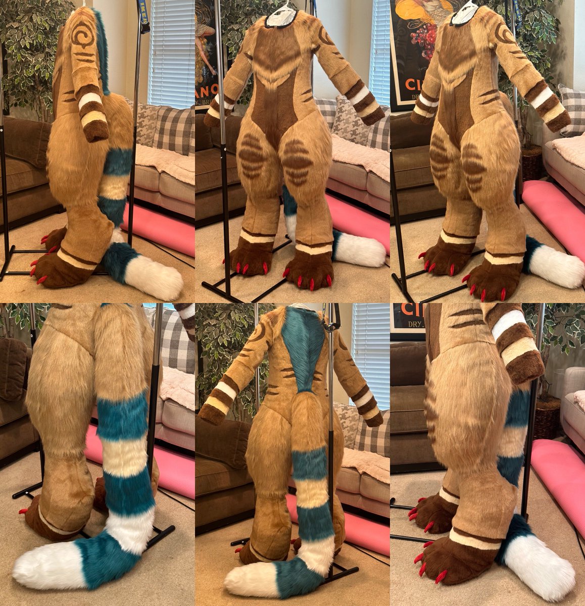 FreakyStudios's tweet photo. Bodysuit w/ zip-on feetpaws + tail commission complete ! 🍂🤎 #FursuitFriday 

This was definitely the most challenging bodysuit I have ever taken on, and I’m very proud of how it turned out !! Thank you to @hyemur for your trust :) https://t.co/uDU9Mz48Ui