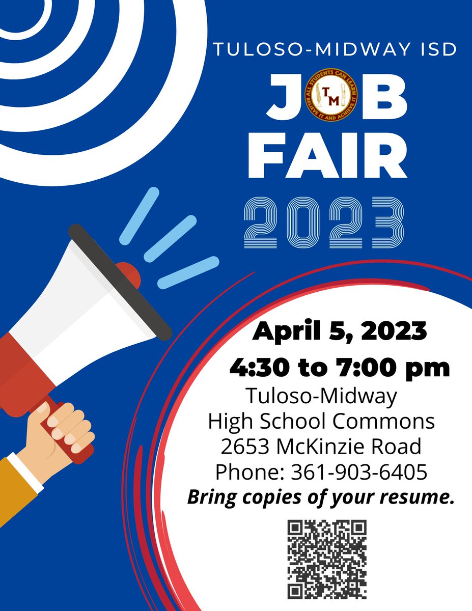 Get your resume ready and join us at our TMISD Job Fair!