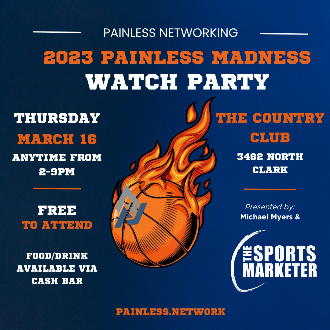 Painless Network (@painlessnetwork) on Twitter photo SAVE THE DATE--March 16🍀🏀--Painless Madness Watch Party <a href="/countryclubchi/">The Country Club</a> - mailchi.mp/painless/painl…
#painlessnetworking #getconnected #sportsmarketing #eventmarketing SAVE THE DATE--March 16🍀🏀--Painless Madness Watch Party <a href="/countryclubchi/">The Country Club</a> - mailchi.mp/painless/painl…
#painlessnetworking #getconnected #sportsmarketing #eventmarketing