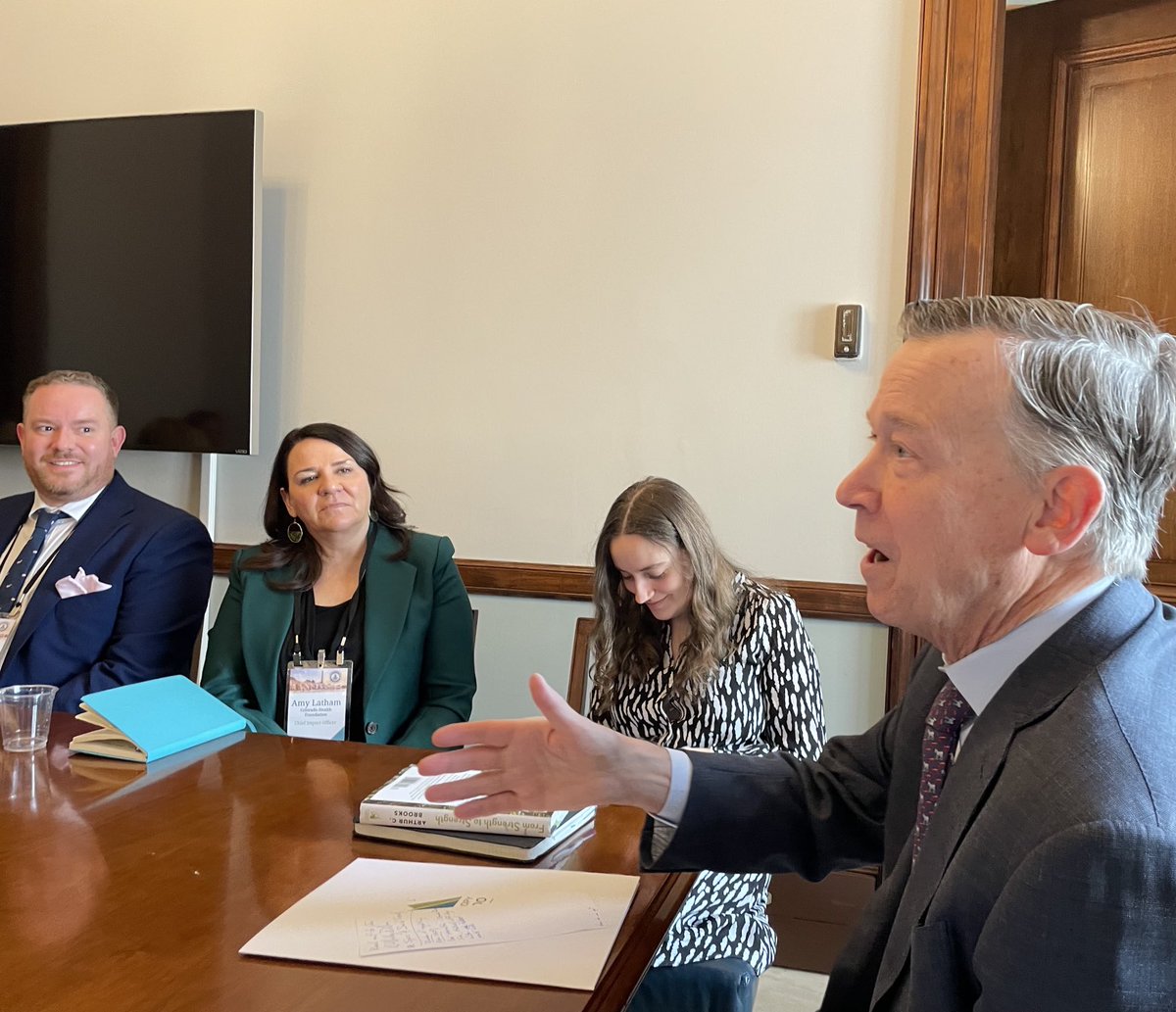 We kicked off #FOTH2023 Hill meetings with ⁦<a href="/SenatorHick/">Senator John Hickenlooper</a>⁩. Grateful for long history of <a href="/cophilanthropy/">Philanthropy Colorado</a> collaboration from Mayor to Governor to Senator! #FOTH2023 ⁦<a href="/COHealthFDN/">CO Health Foundation</a>⁩ ⁦<a href="/NoCoFoundation/">NoCo Foundation</a>⁩ ⁦@YVCF⁩ ⁦<a href="/csharescolorado/">Community Shares</a>⁩ ⁦<a href="/GrandFoundation/">Grand Foundation</a>⁩