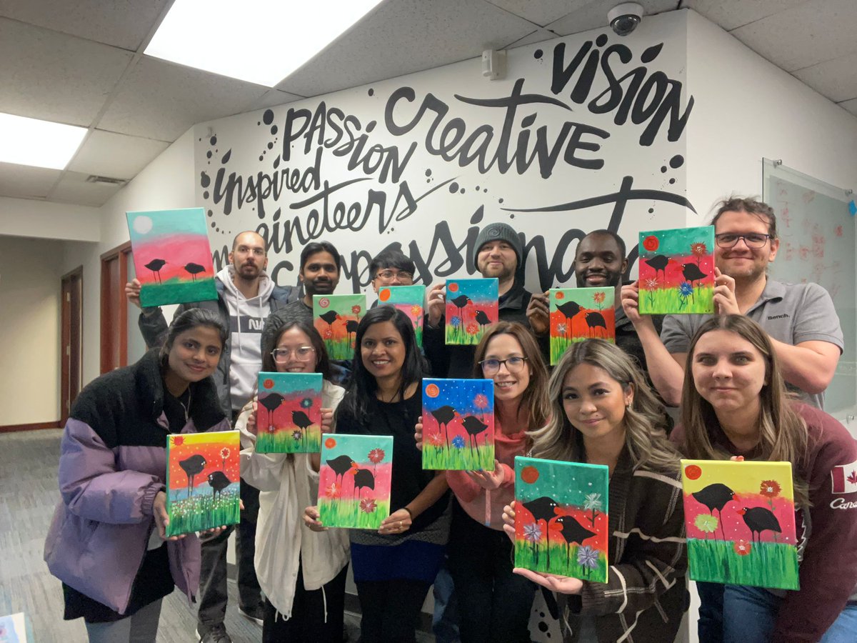 justimaginet's tweet photo. There's nothing like a little creativity to bring a team together! Our employees enjoyed an afternoon of painting and laughter. #teambonding #paintingfun #ImaginetLife https://t.co/tfqgqzkzas