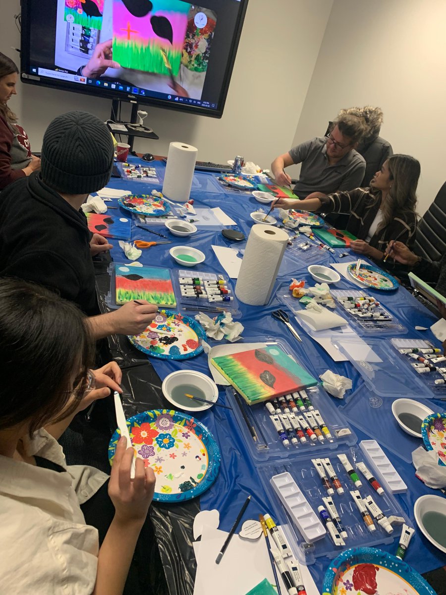 justimaginet's tweet photo. There's nothing like a little creativity to bring a team together! Our employees enjoyed an afternoon of painting and laughter. #teambonding #paintingfun #ImaginetLife https://t.co/tfqgqzkzas