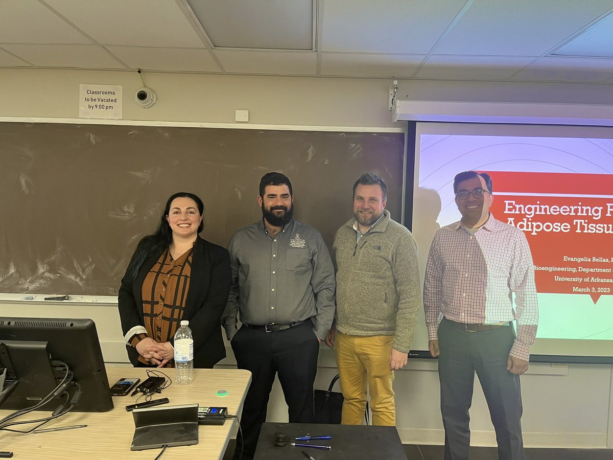 Excellent talk by <a href="/BellasFATLab/">BellasFATLab</a> as part of the <a href="/UarkBME/">UArk BME</a> seminar series. It was great meeting you! <a href="/QuinnLab_UofA/">Kyle Quinn</a> <a href="/DrKartikBala/">Kartik Balachandran</a>