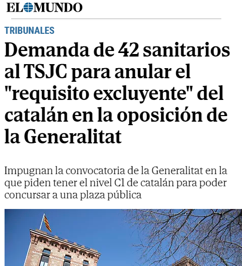 A pesar de las amenazas y los expedientes intimidatorios del gobierno catalán contra la libertad de expresión, decenas de sanitarios en Cataluña plantan cara al separatismo

Piden que cualquier español pueda trabajar en toda España sin sufrir barreras lingüísticas

Todo el apoyo.