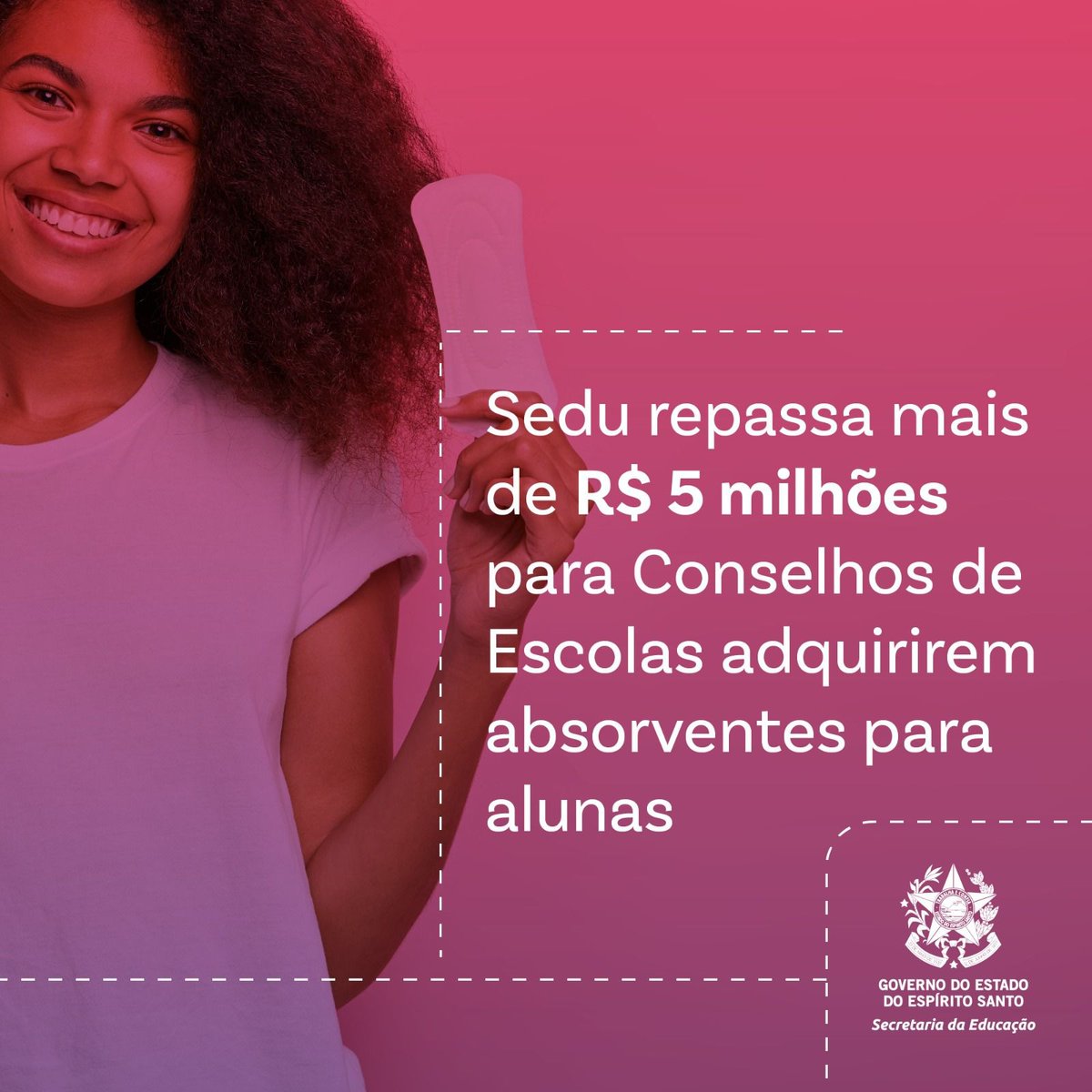 andrea_guzzo's tweet photo. Política de enfrentamento da exclusão escolar por meio do combate à precariedade menstrual.
Os itens serão distribuídos para alunas matriculadas na Rede Pública Estadual, cujas famílias estejam inscritas no Cadastro Único para Programas Sociais (CadÚnico). https://t.co/gHJrBEqLdZ