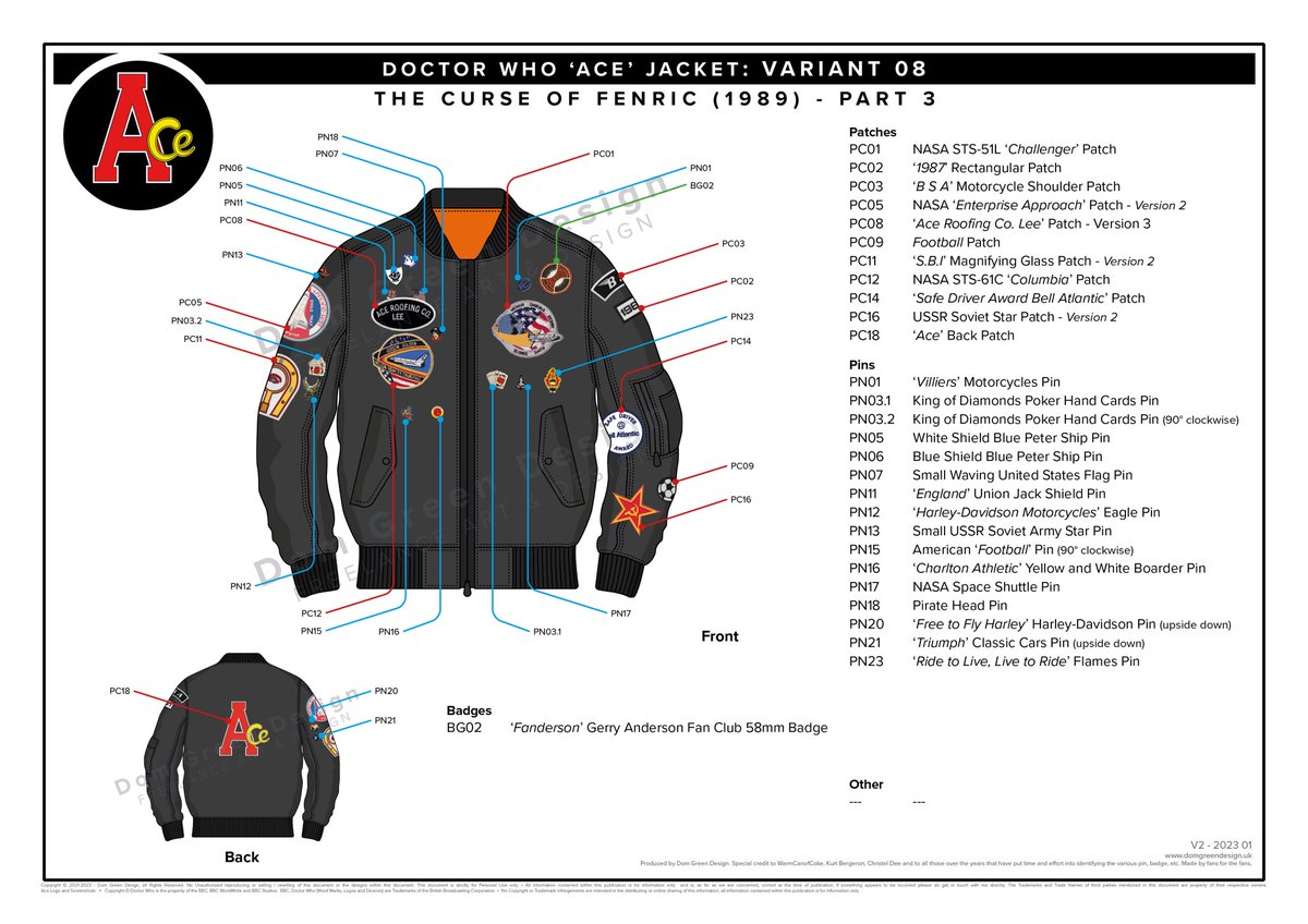 DomGreenDesign's tweet photo. For those that are interested in Aces Jacket and wanting to cosplay an episode variant I have updated my guides on Flickr! 
https://t.co/JOd49Vg7Jv
#doctorwho #acejacket https://t.co/ixdhksf04j