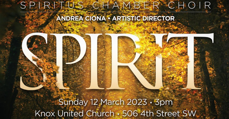 SpiritusChoir's tweet photo. Spirit is almost here! Join us at #KnoxUnitedChurch along with the Central Memorial High School Concert Choir on Sunday, March 12 at 3 PM. Tickets are available online and at the door.