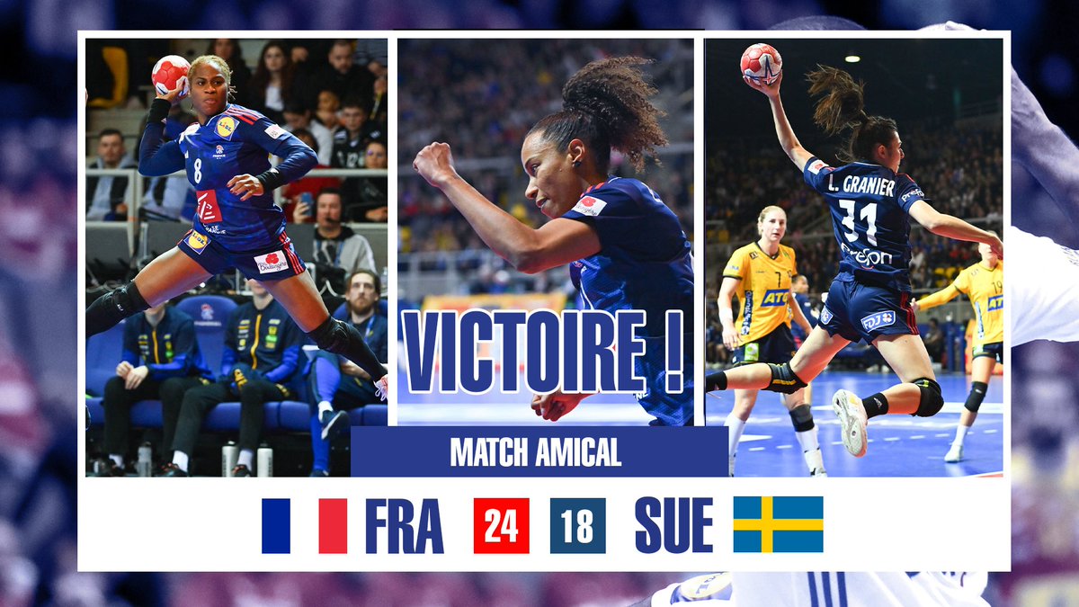 🔥VICTOIRE ! 🔥
Les Bleues s’imposent avec la manière face à La Suède pour ce premier de l’année. Une victoire collective et un engagement à toute épreuve qu’il faudra consolider dimanche ! Bravo les Bleues !  👏

Score final : 24🇫🇷⚡️🇸🇪18

#Préfonhandball #Engagement #Beleuetfier