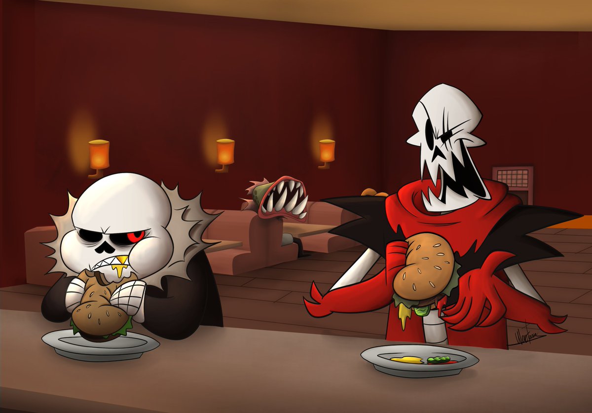 weretoons's tweet image. Last year I got to work on a zine for the first time called To the Bone.
Here's the illustrations I did
#underswap #underfell #underfellsans