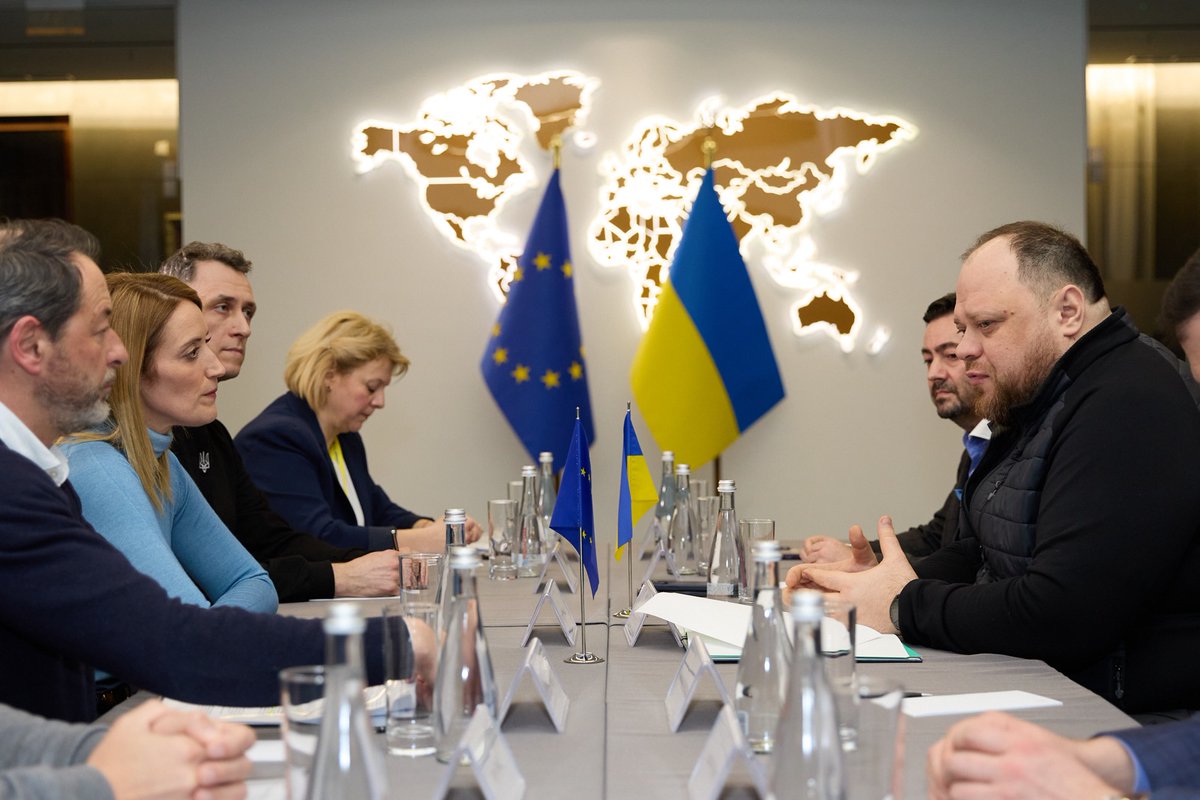 Ruslan Stefanchuk (@r_stefanchuk) on Twitter photo Glad to meet the President of <a href="/Europarl_EN/">European Parliament</a> <a href="/EP_President/">Roberta Metsola</a>. Thanked for the resol. adopted on 24.02.22 in support of🇺🇦.
Discussed the path of🇺🇦in🇪🇺,steps to accelerate our🇪🇺integration.Paid attention to the <a href="/ZelenskyyUa/">Volodymyr Zelenskyy / Володимир Зеленський</a> #PeaceFormula.🇺🇦calls on the 🌍to support this initiative Glad to meet the President of <a href="/Europarl_EN/">European Parliament</a> <a href="/EP_President/">Roberta Metsola</a>. Thanked for the resol. adopted on 24.02.22 in support of🇺🇦.
Discussed the path of🇺🇦in🇪🇺,steps to accelerate our🇪🇺integration.Paid attention to the <a href="/ZelenskyyUa/">Volodymyr Zelenskyy / Володимир Зеленський</a> #PeaceFormula.🇺🇦calls on the 🌍to support this initiative