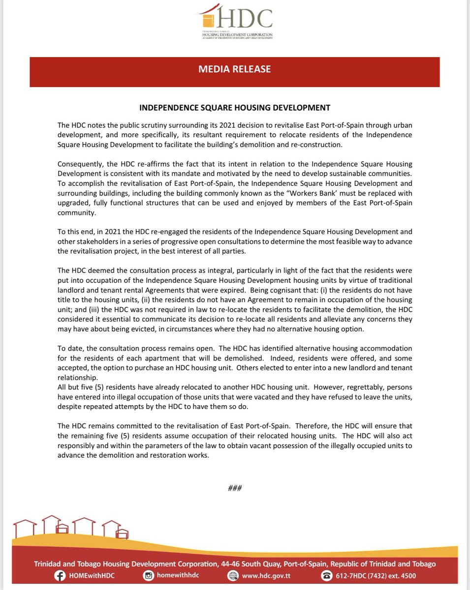 HOMEwithHDC's tweet photo. MEDIA RELEASE: INDEPENDENCE SQUARE HOUSING DEVELOPMENT

#YourHDC
#HDC
#WorkingForYou
#MediaRelease https://t.co/msR3M4deiW