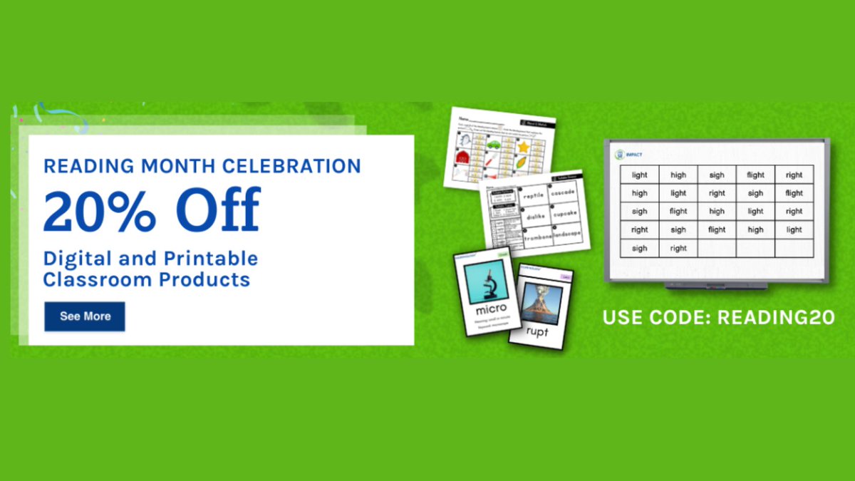RT to share with your favorite teacher
Promo code: READING20