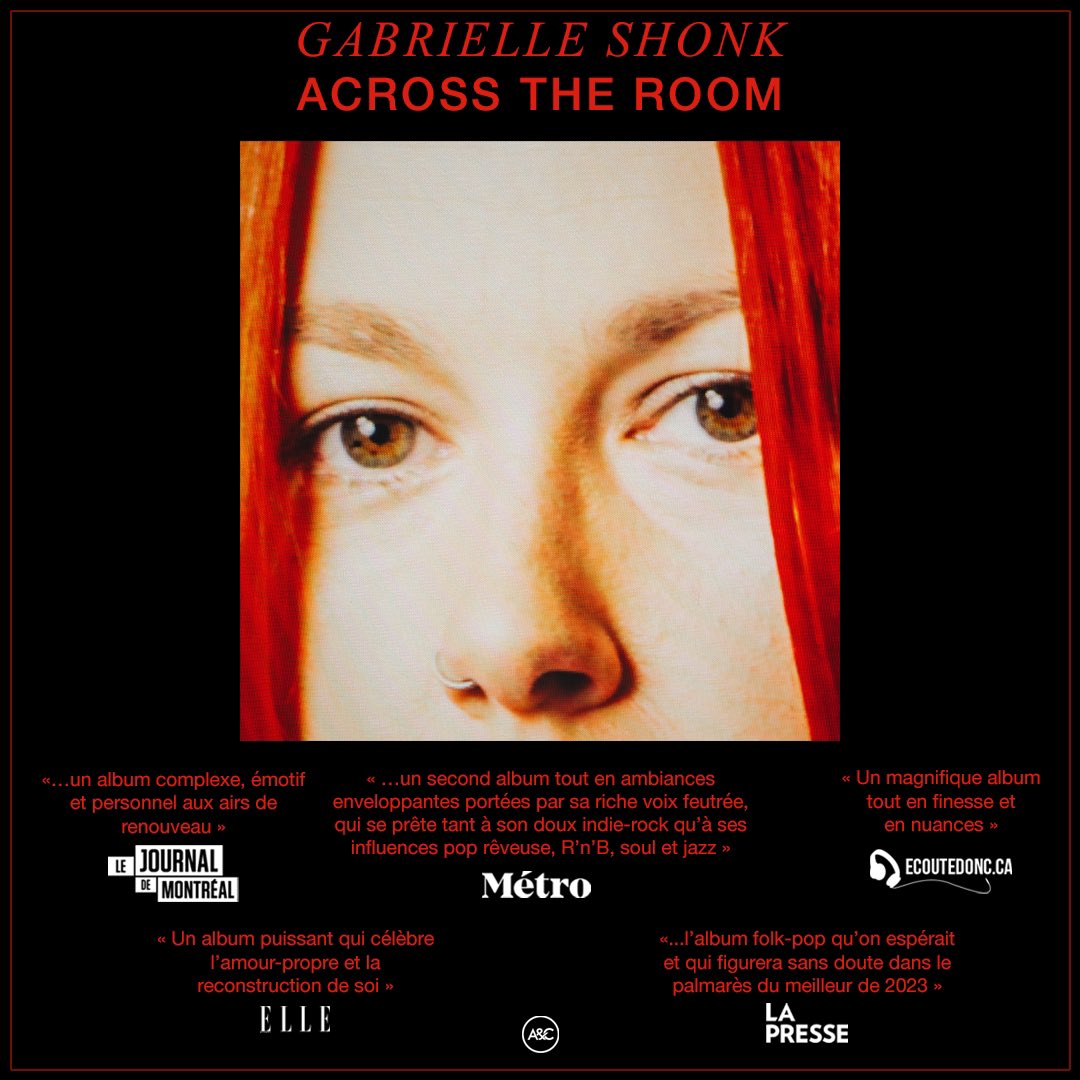 ~ 𝒜𝒞𝑅𝒪𝒮𝒮 𝒯𝐻𝐸 𝑅𝒪𝒪𝑀 ~ is one week old today! 🎂 I can’t thank everyone enough for all the wonderful press, reviews and kind words on the album, it really means the world. MERCI !!! ❤️‍🔥

gabrielleshonk.lnk.to/AcrossTheRoom