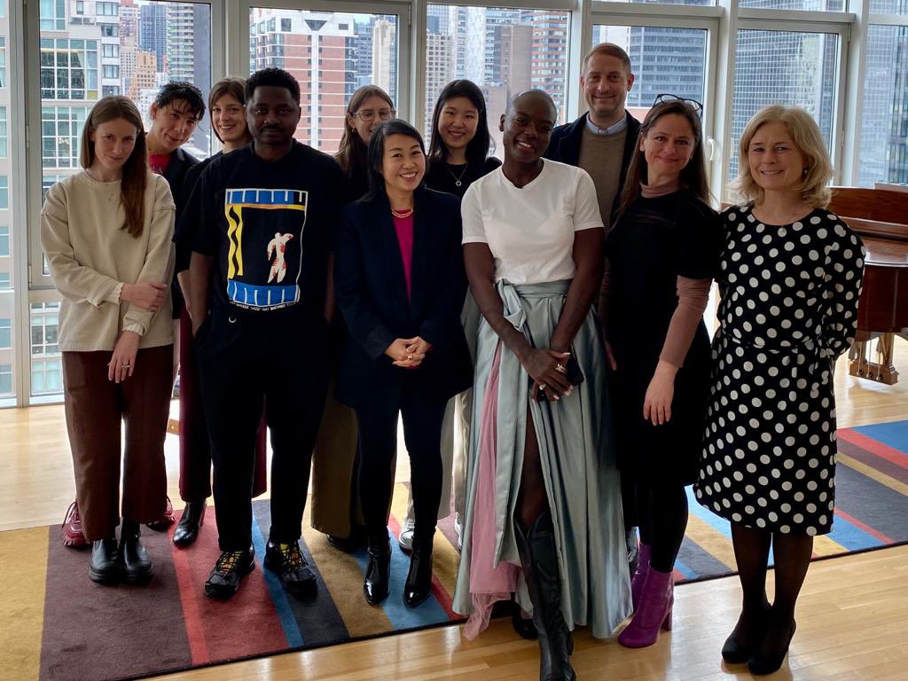 Consul General Heidi Olufsen (@norwaynyc) on Twitter photo Today we celebrated the brilliant Sandra Mujinga and her works now on show <a href="/MuseumModernArt/">MoMA The Museum of Modern Art</a>. Sandra will become a New Yorker this fall, with a residency <a href="/ISCP_NYC/">International Studio & Curatorial Program (ISCP)</a> and an upcoming group show <a href="/Guggenheim/">Guggenheim New York</a>! <a href="/mouhjinga/">Sandra Mujinga</a> <a href="/StuartComer/">Stuart Comer</a> <a href="/laminfofana/">Lamin Fofana</a> <a href="/TheKitchen_NYC/">The Kitchen</a> Today we celebrated the brilliant Sandra Mujinga and her works now on show <a href="/MuseumModernArt/">MoMA The Museum of Modern Art</a>. Sandra will become a New Yorker this fall, with a residency <a href="/ISCP_NYC/">International Studio & Curatorial Program (ISCP)</a> and an upcoming group show <a href="/Guggenheim/">Guggenheim New York</a>! <a href="/mouhjinga/">Sandra Mujinga</a> <a href="/StuartComer/">Stuart Comer</a> <a href="/laminfofana/">Lamin Fofana</a> <a href="/TheKitchen_NYC/">The Kitchen</a>