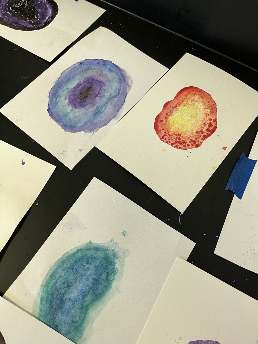 Finishing up our #precambrian time in a Minnesota with watercoloring agates!