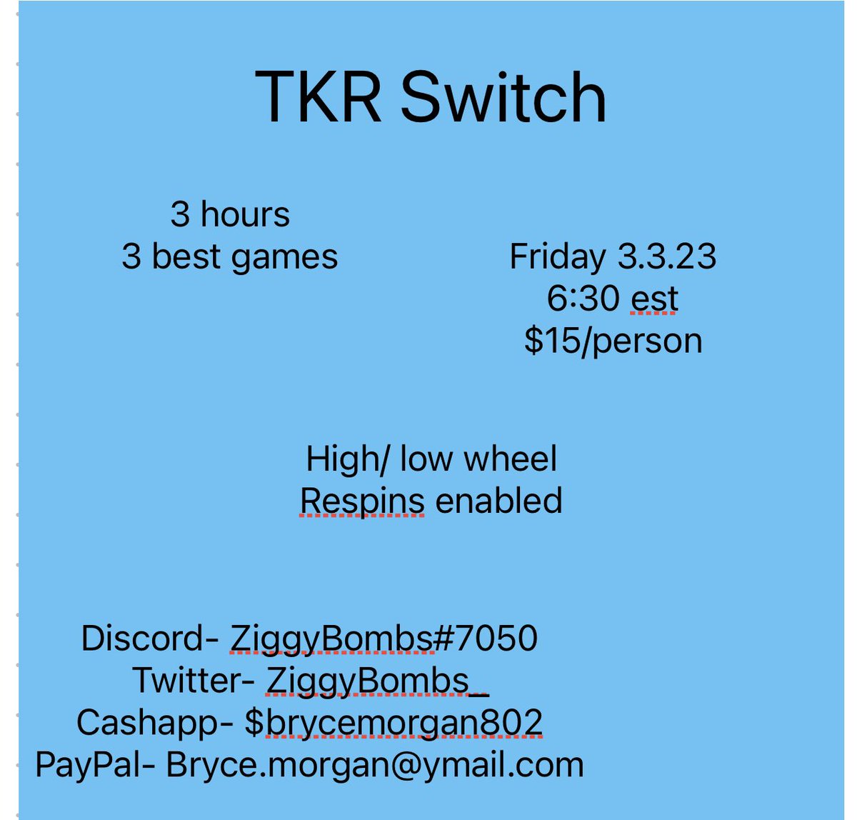 Backed up to 6:30pm est.