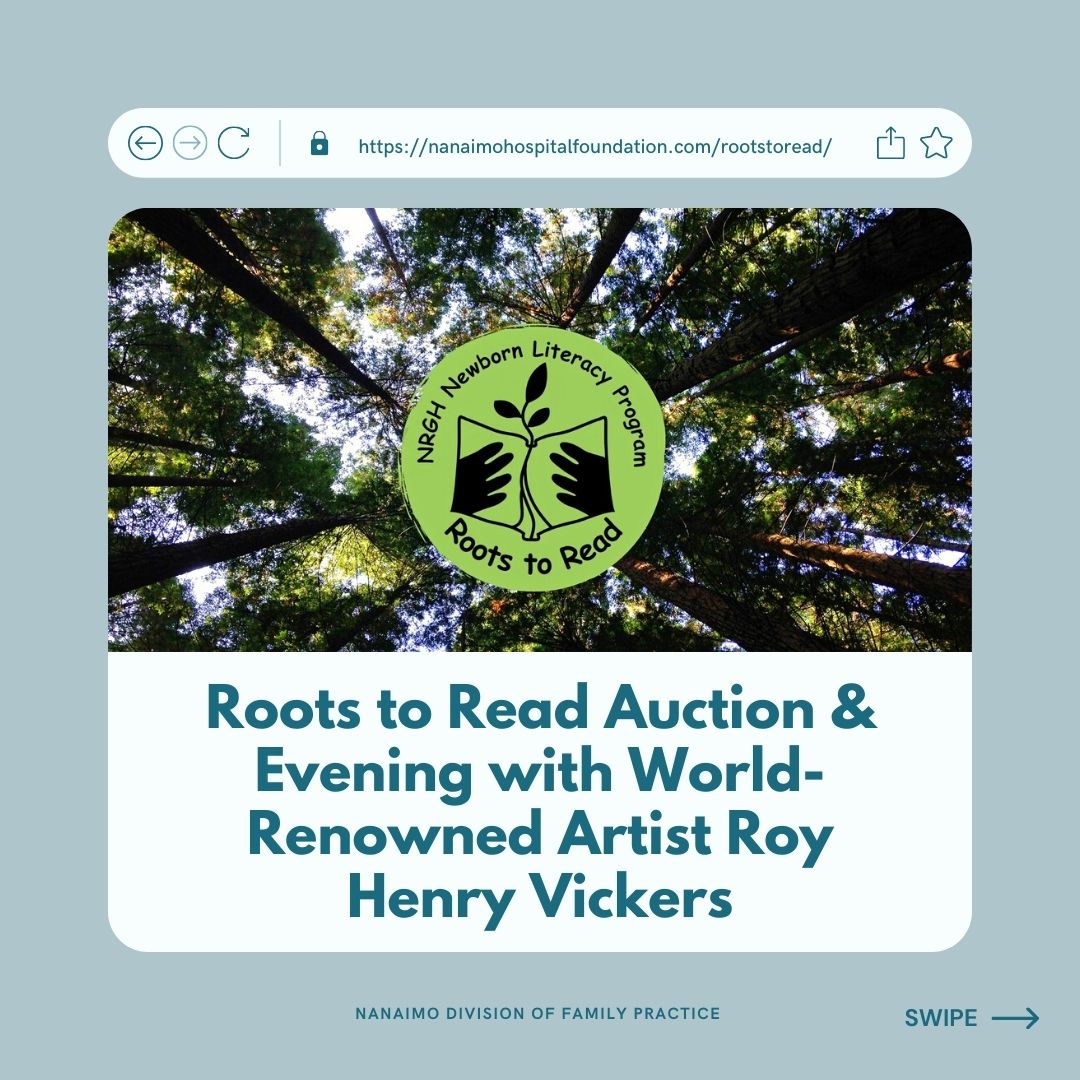 NanaimoDivision's tweet photo. An intimate evening with world-renowned artist, printmaker, author and storyteller Roy Henry Vickers, supporting Roots to Read. 🌱📖

Also, all donations made to Roots to Read between March 1st and April 12th are matched 100% by a donor!

Spread the word! 📣

🔗Link in bio. https://t.co/ujzX5Rd0V5