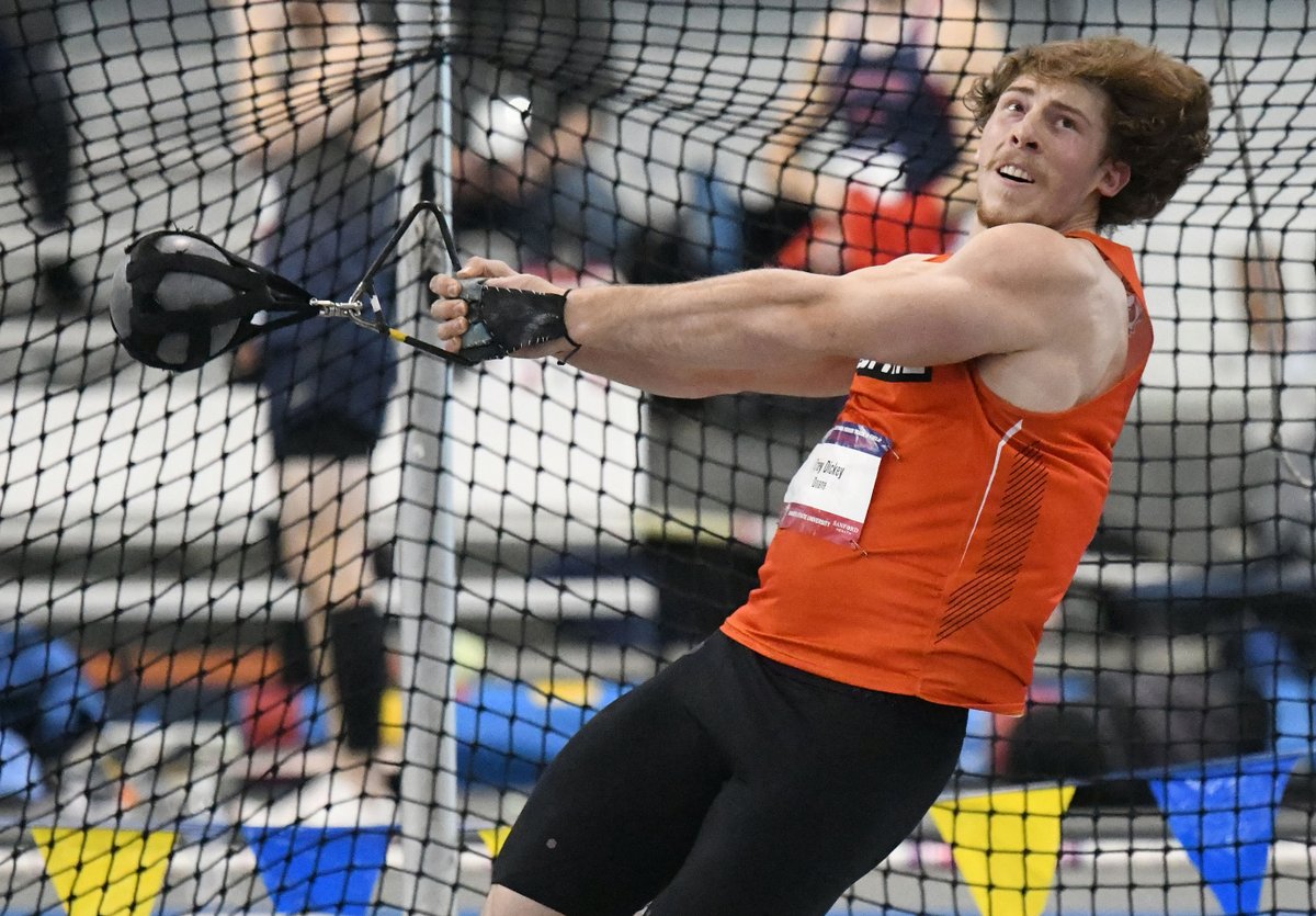 Scoop_DoaneTF's tweet photo. And there's more! With #DoaneTF's Trey Dickey in third (a six-foot PR at 19.61/64-4) and @LTP_25 fourth with a PR of 19.05/62-6, the Tigers swept three of the top four spots in the weight throw…Jaedon Lothrop just missed the final, 10th with a PR of 17.90/58-8.75 https://t.co/LPPpfdc50I