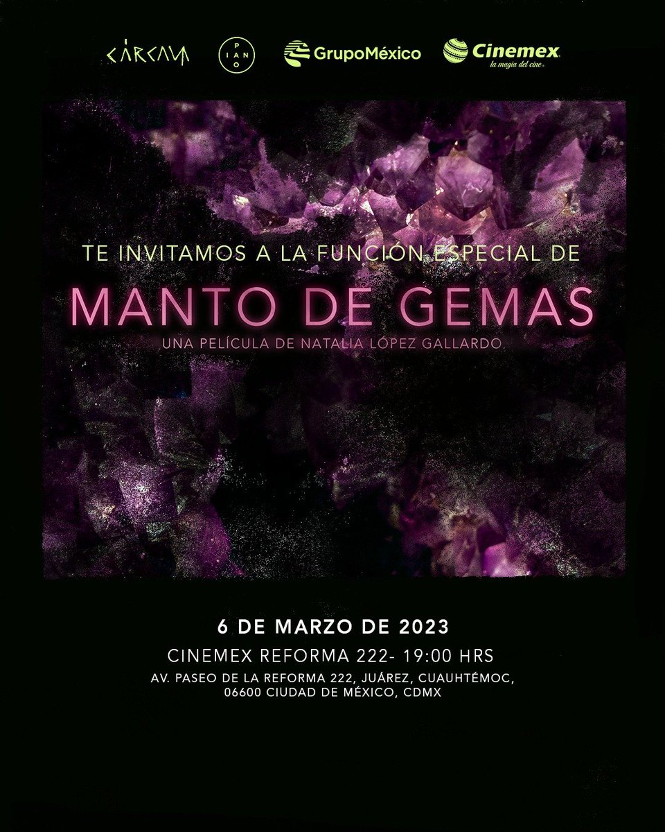 muchaspelismx's tweet photo. PIANO te invita a una función especial de "MANTO DE GEMAS", la ganadora del Oso de Plata en la Berlinale 2022 dirigida por Natalia López y protagonizada por Juan Daniel García Treviño y Nailea Norvind. Para participar da RT y contesta con tu nombre este tuit. 💎💎 https://t.co/fij3tfIHA1